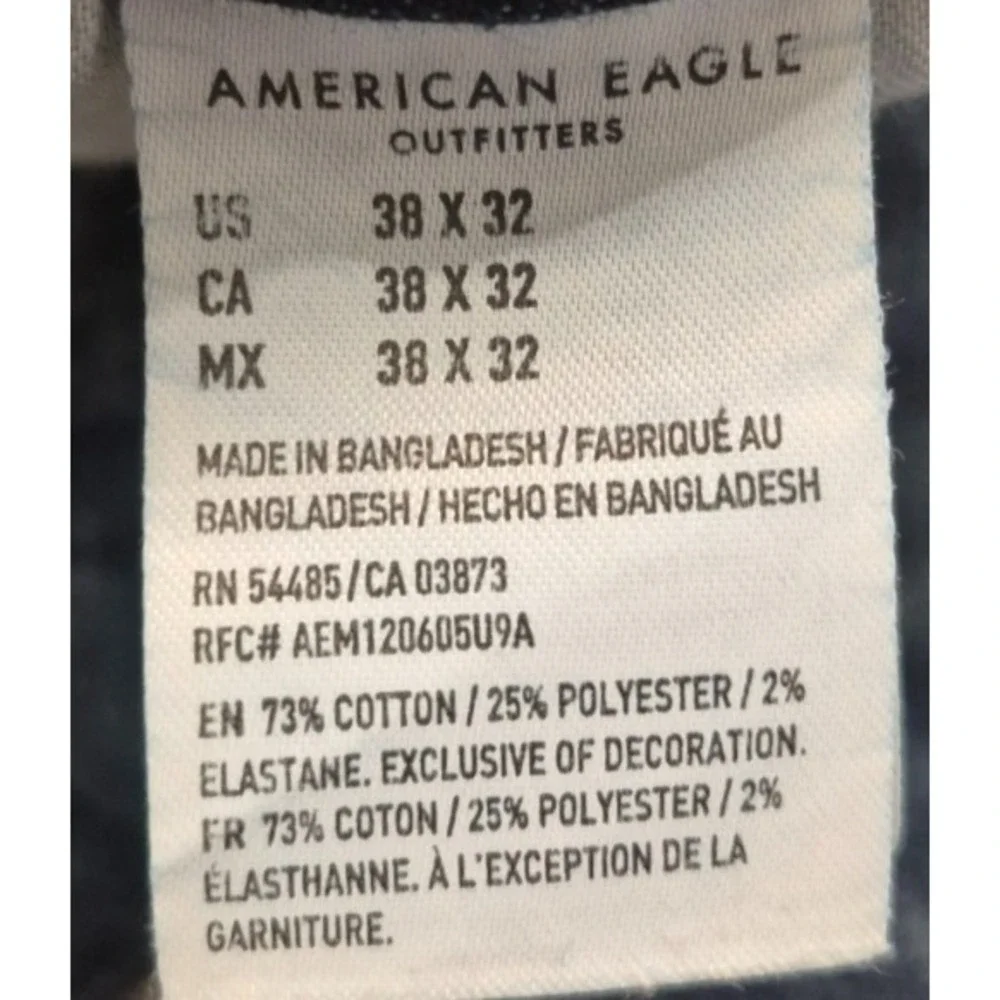 American Eagle AirFlex men's slim straight denim blue jeans‎ 38x32 dark wash